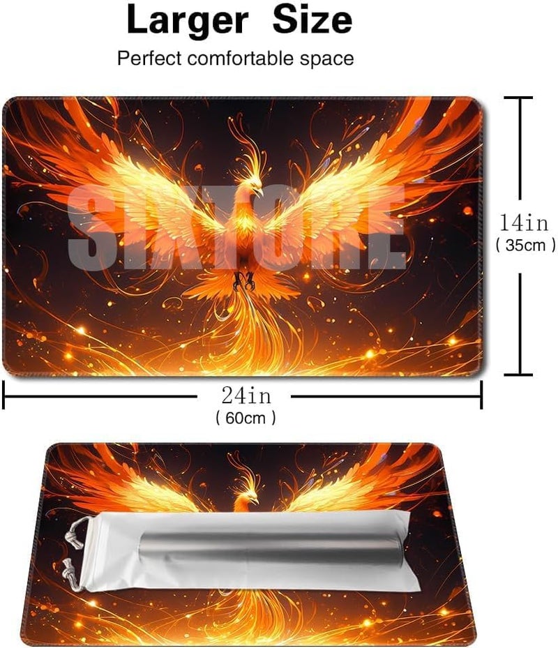 SIXTORE Store Board Game 14x24in MTG Playmat Compatible for OCG CCG RPG TCG Playmats (Fire Phoenix 1) - Image 2